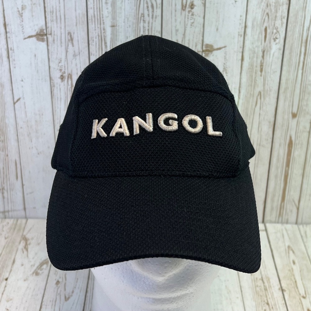 Kangol Hat‎ Baseball Cap Black Flexfit Spell Out 6 Panel Mesh Poly Supreme